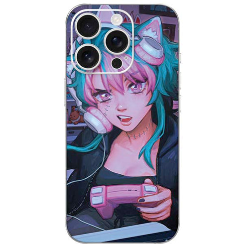 Anime Catgirl Gamer Nerd by Ivy Dolamore iPhone 16 Pro Skin